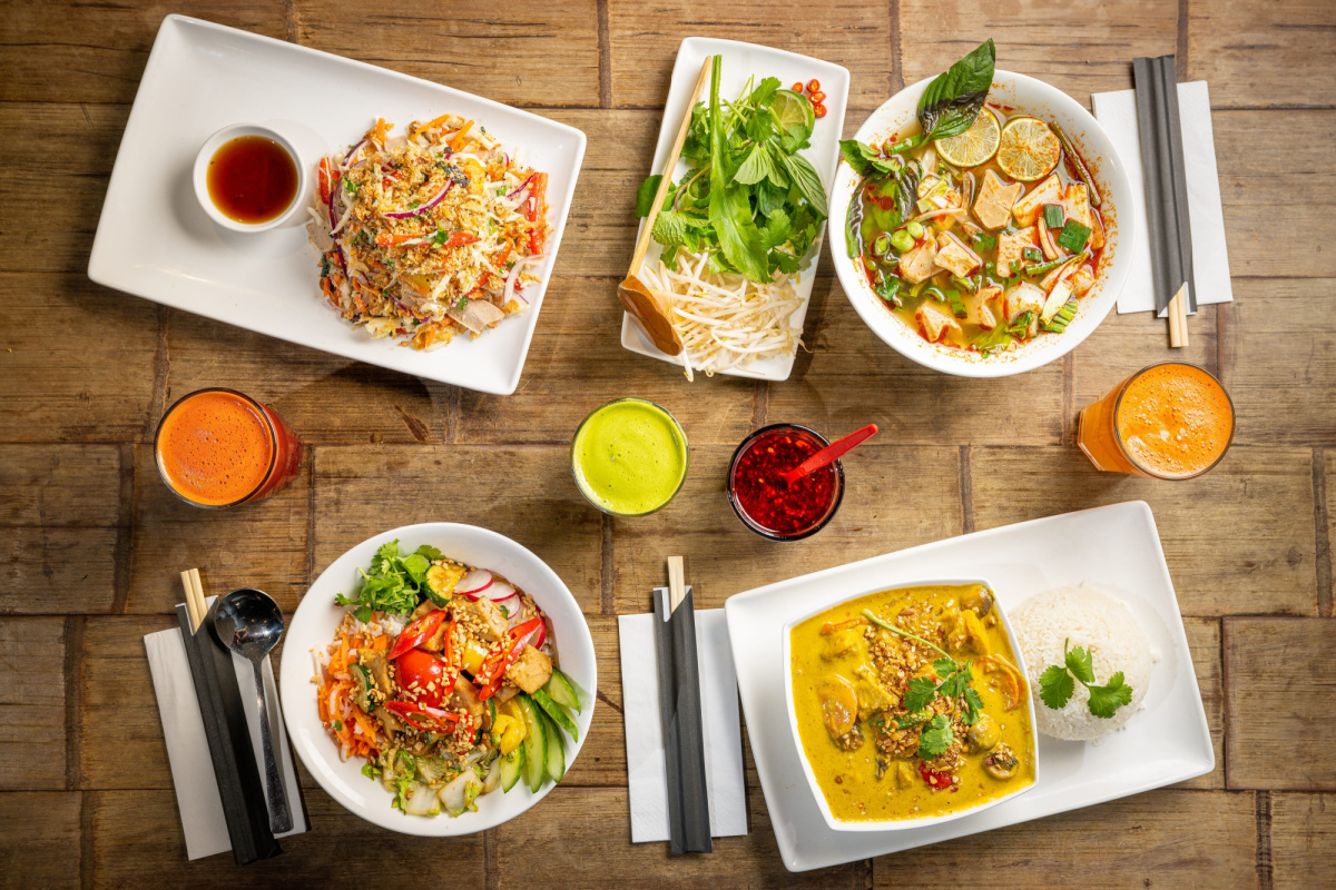 A selection of food dishes on a table.